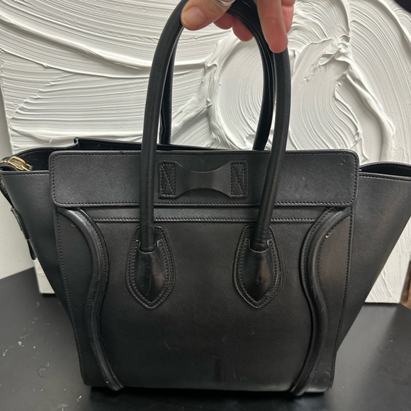 Celine Black Leather Tote Bag Mini - Picture 3 of 7
